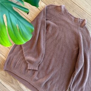 Elegant Brown Women's Turtleneck Sweater